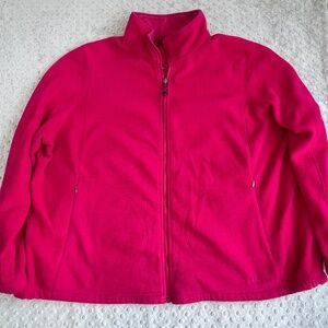 LL Bean Mountain Classic Fleece Jacket Women's 3X Bright Pink Full Zip Pockets